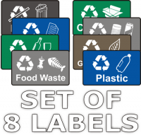 Recycling Stickers - Set of 8 Labels